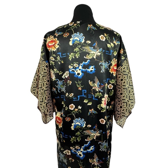 NWT Natori Black Floral Zip Caftan, Size M - Picture 10 of 13